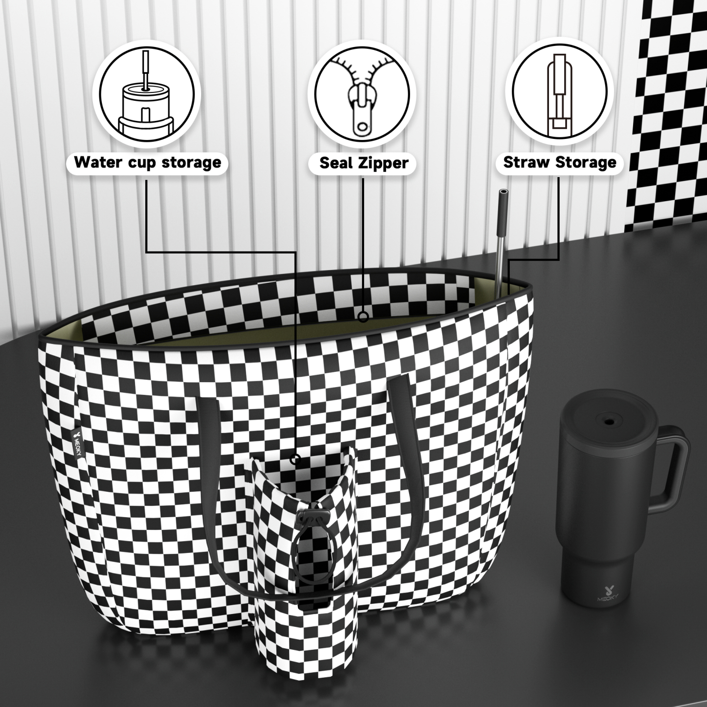 tote bag black squares