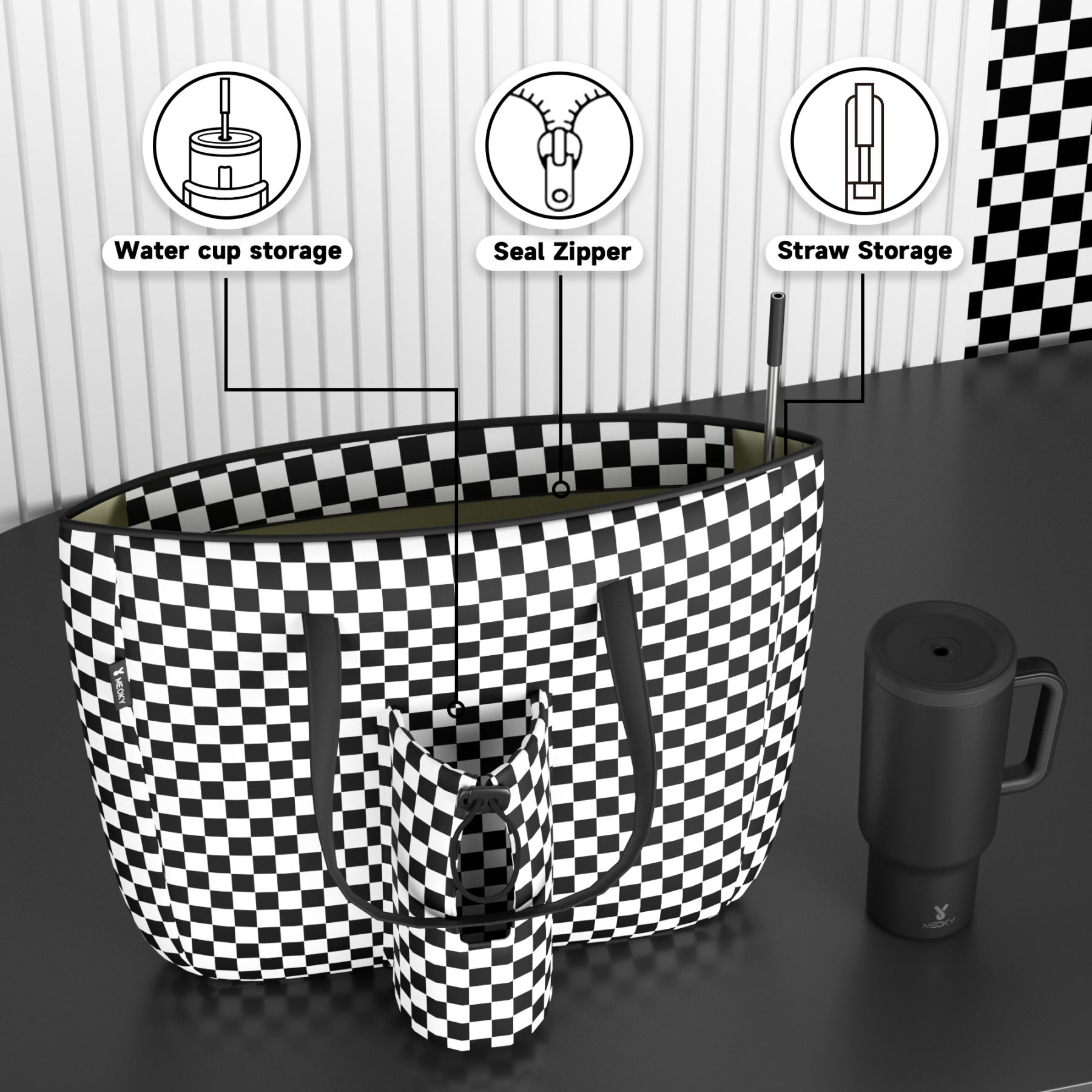 tote bag black squares