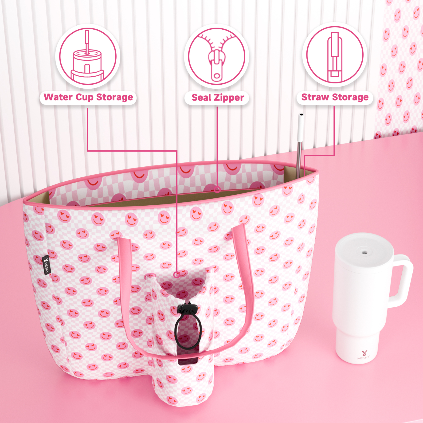 tote bag happy checker