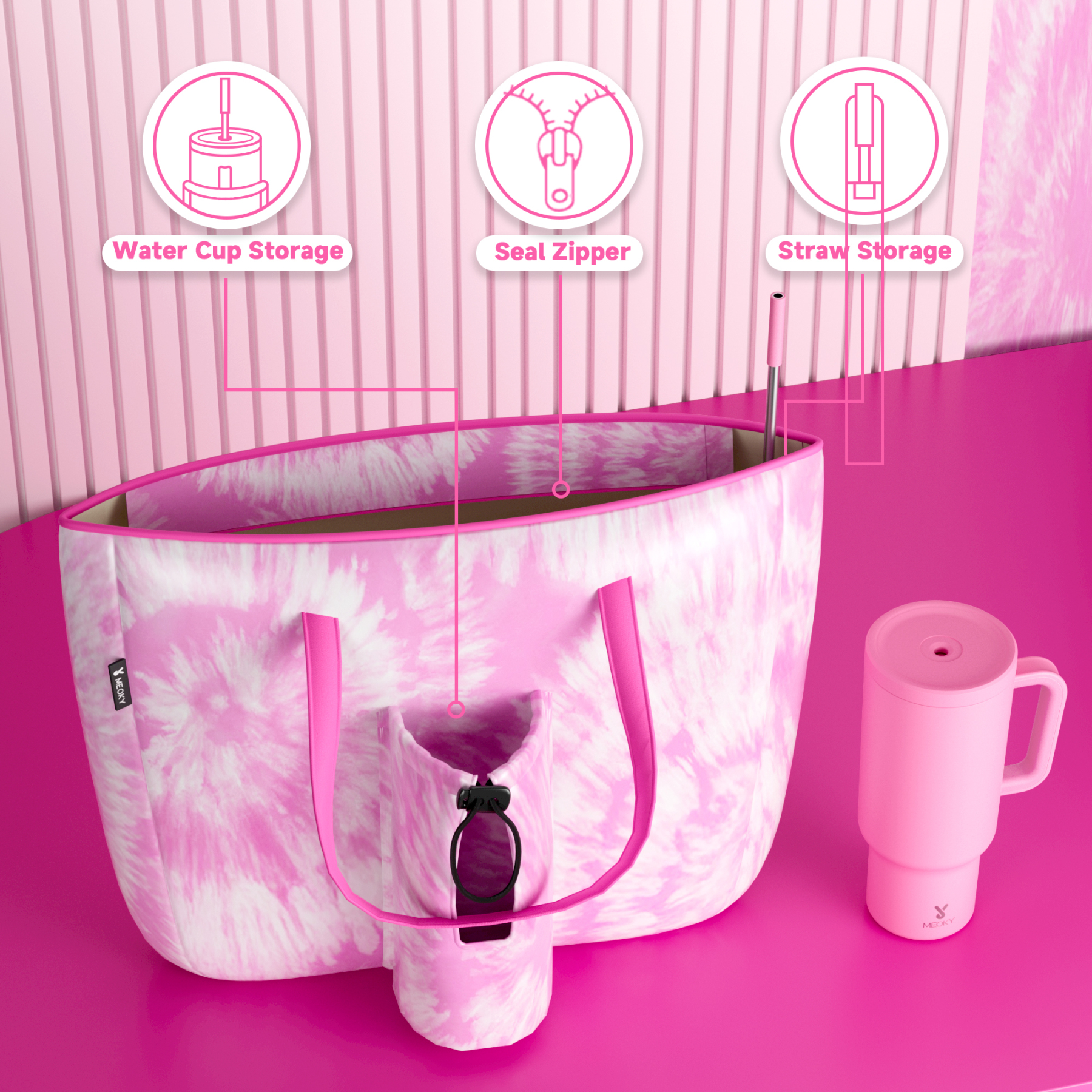 tote bag pink swirl