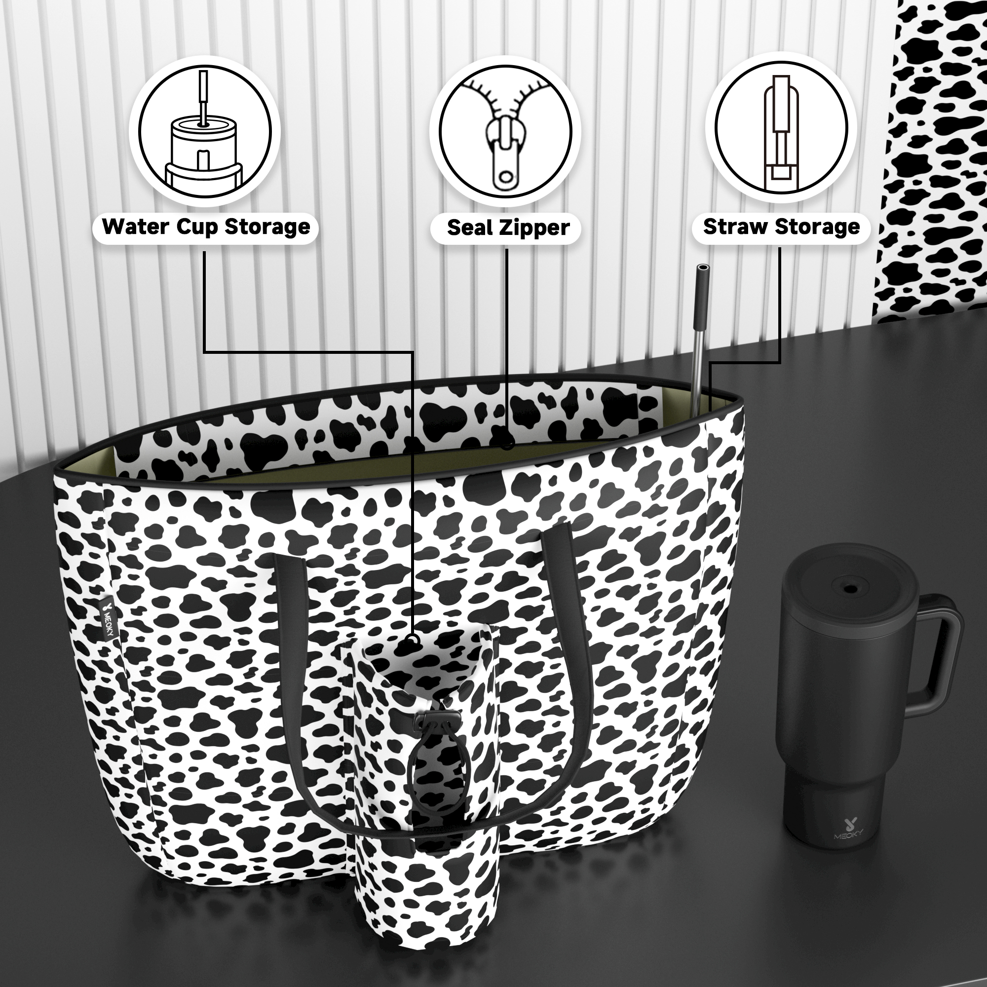 tote bag black dapple