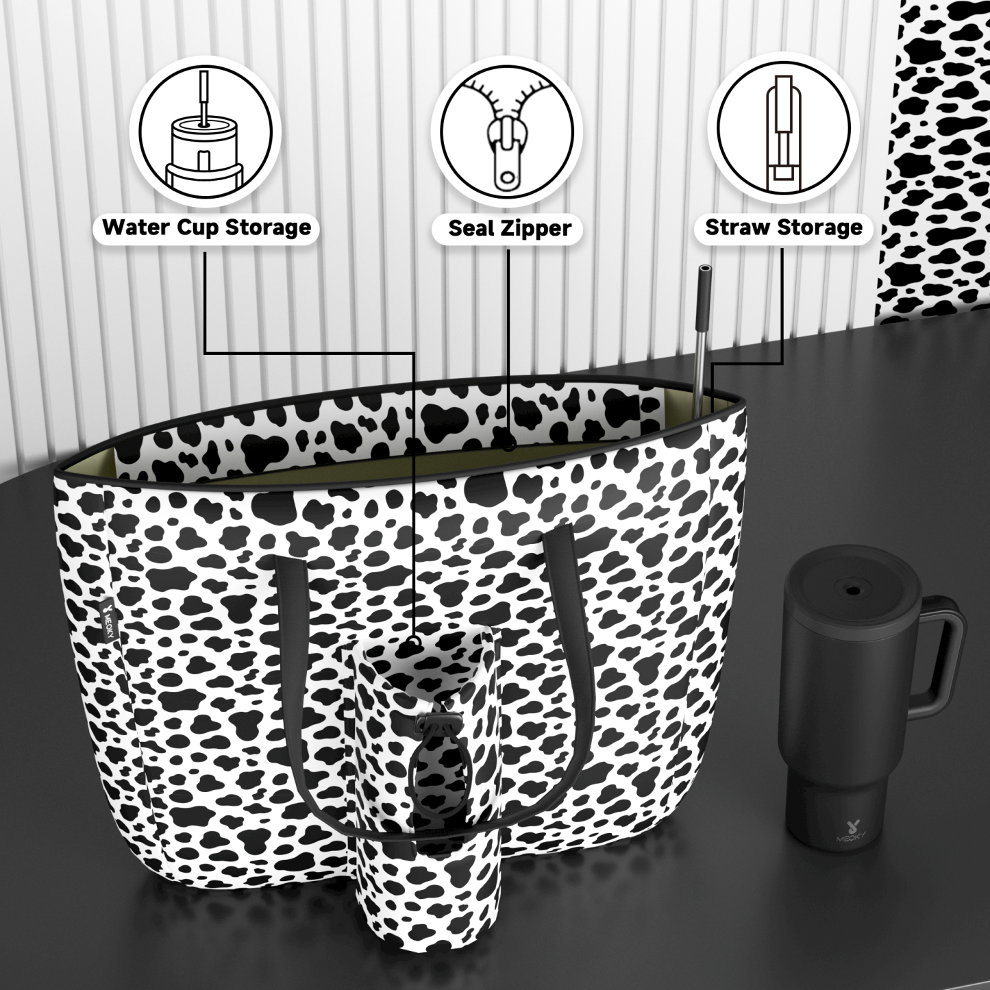 tote bag black dapple