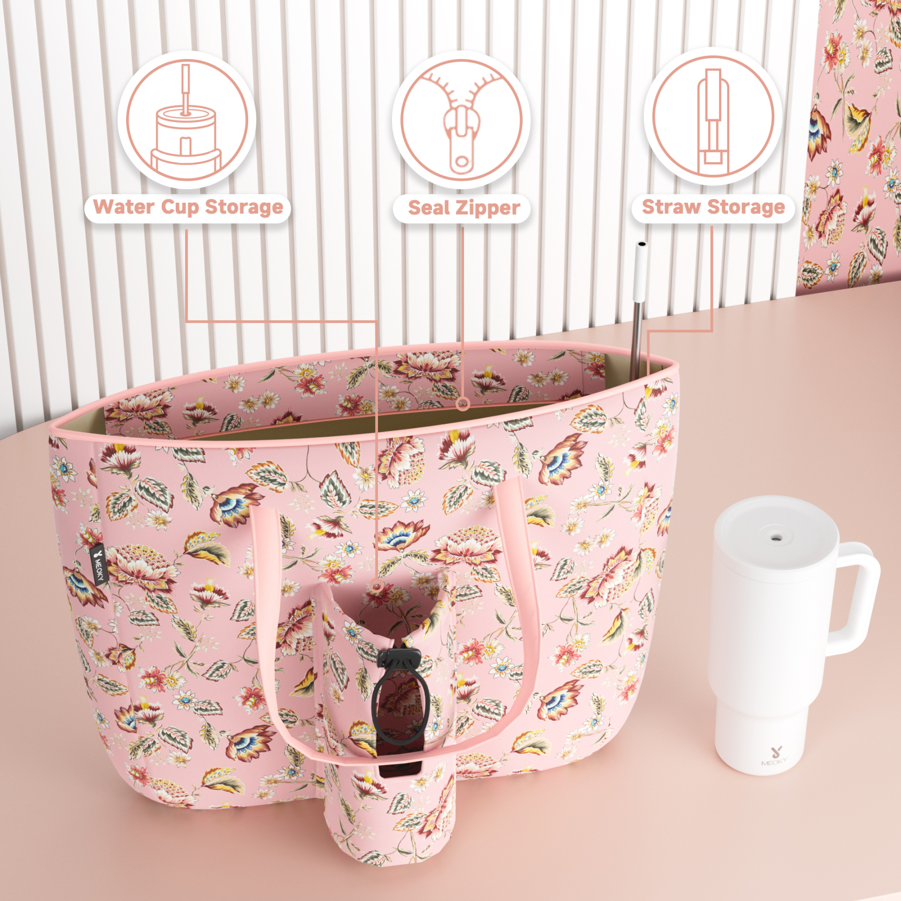 tote bag rosette pink