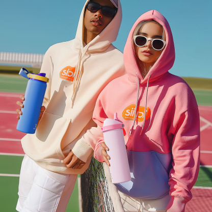 24oz Dual Spout Bounce Water Bottle-Ruby