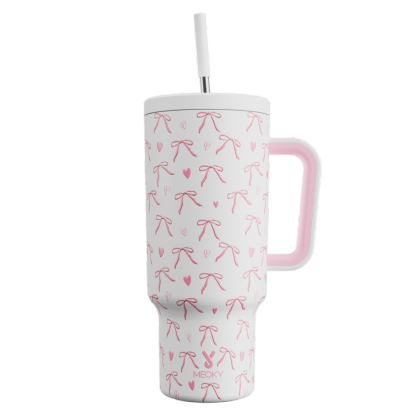40oz Tumbler With Straw Bow Tie