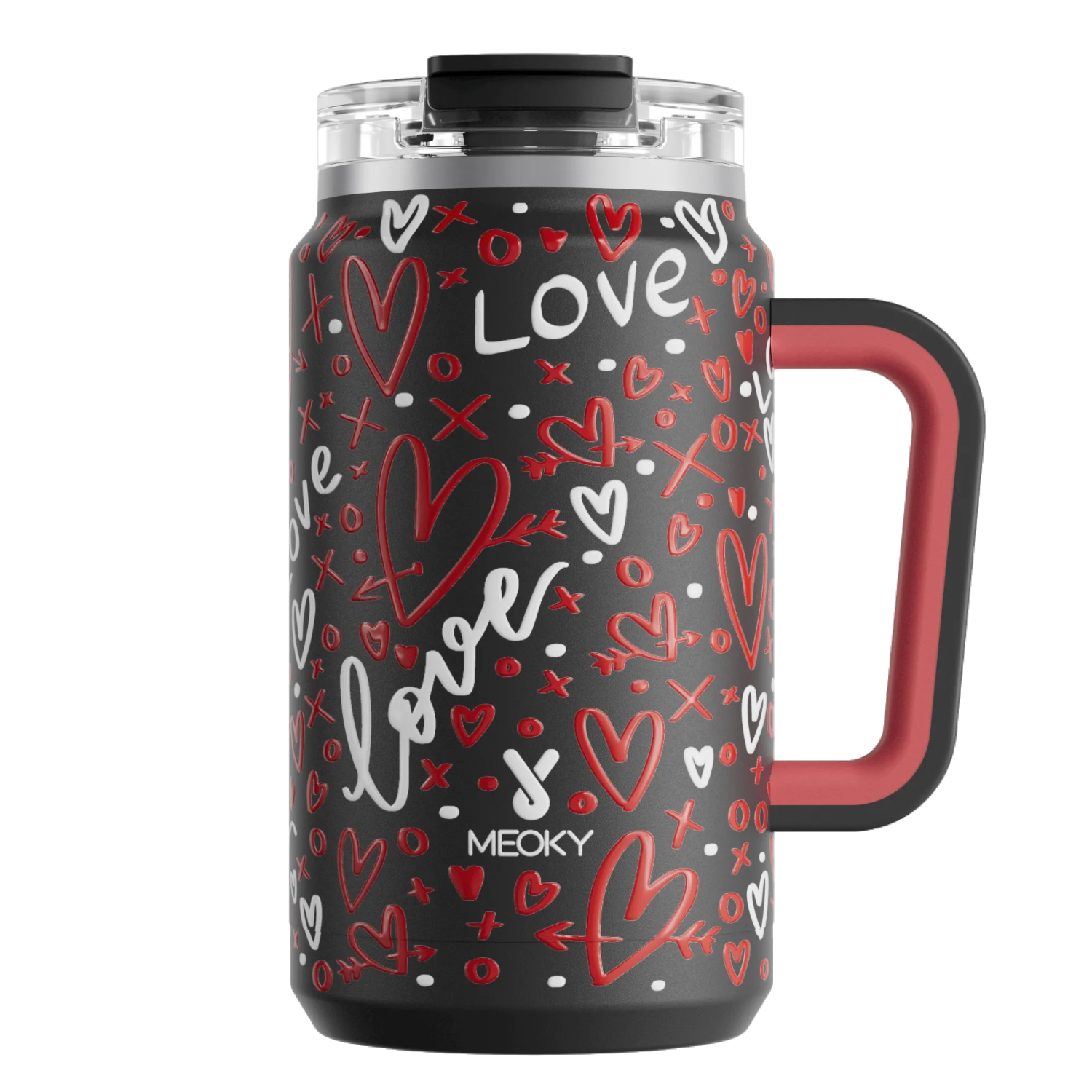 50oz water bottle 2 in 1 lid Valentine's Day Collection Black Valentine's Day