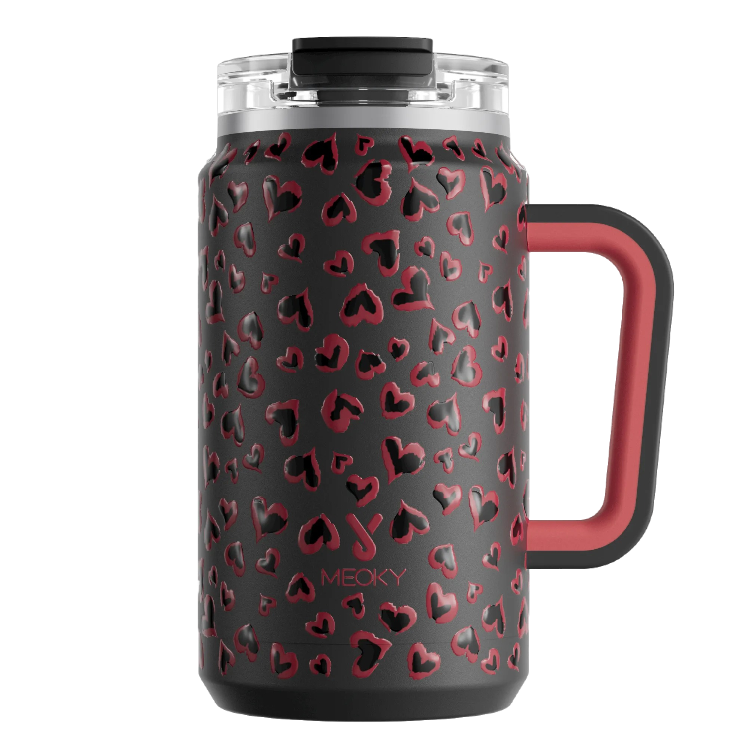 50oz water bottle 2 in 1 lid Valentine's Day Collection Black Heart