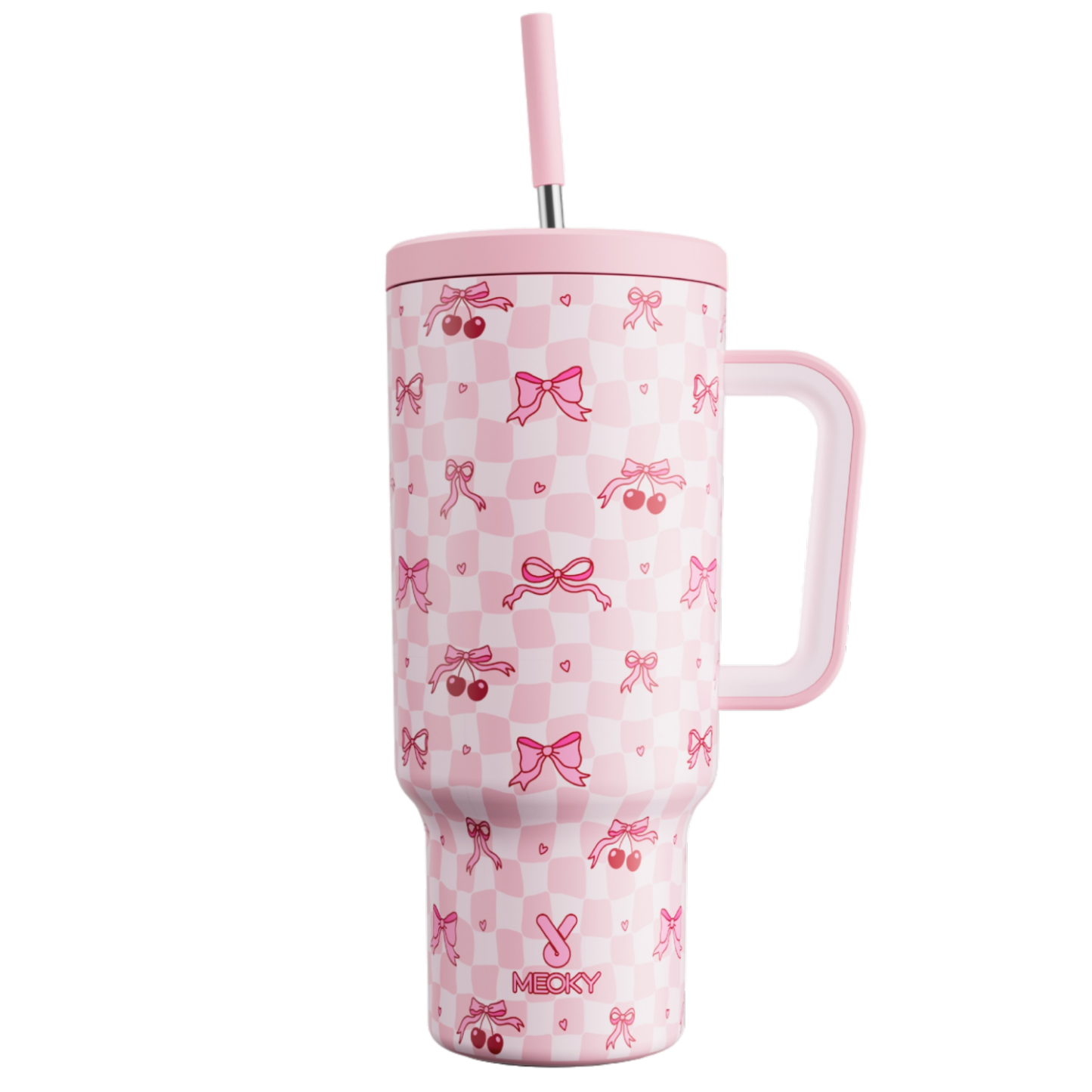 40oz Tumbler With Straw Plaid Darling