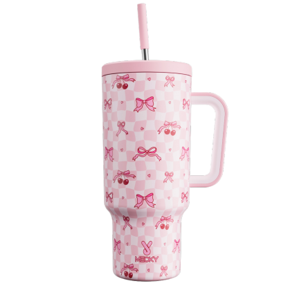 40oz Tumbler With Straw Plaid Darling