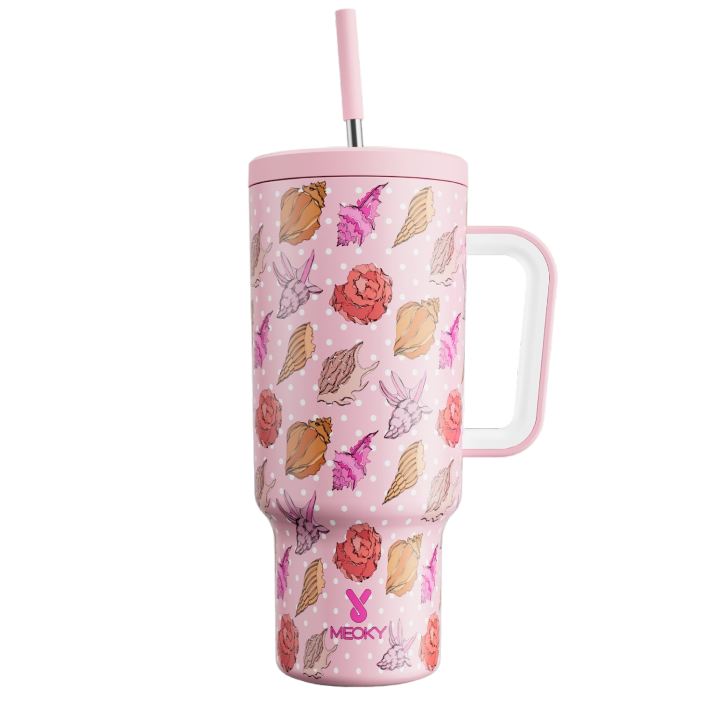 40oz Tumbler With Straw Blush Shell