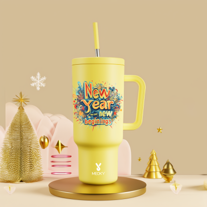 40oz Tumbler With Straw Customized - Happy 2025 New Year ！- Gifts for yourself, family, friends, lovers!