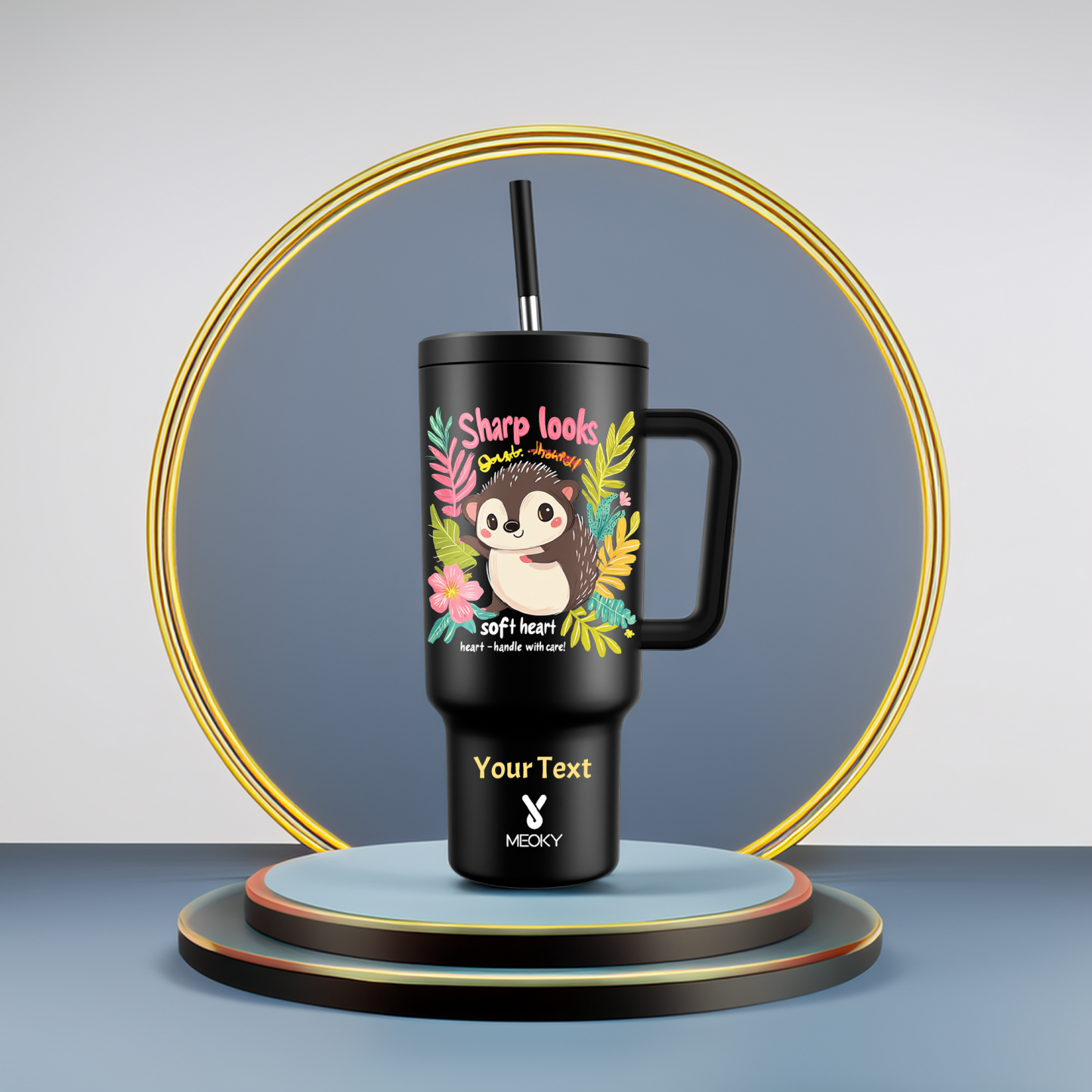 40oz Tumbler With Straw Customized - Cartoon Animals Collection - Gifts for yourself, family, friends, lovers!