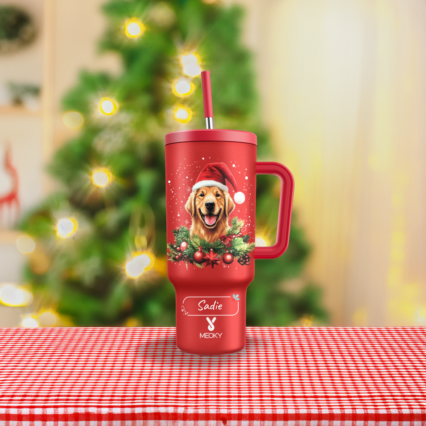 Spend Christmas With Your Funny Dog! - Customized 40oz Tumbler With Straw - Merry Christmas!