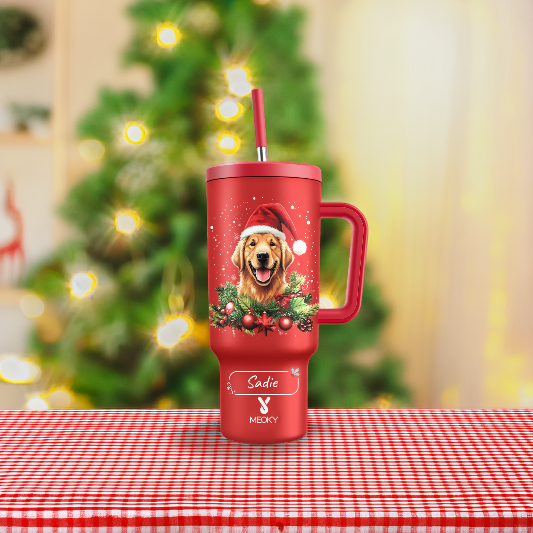 Spend Christmas With Your Funny Dog! - Customized 40oz Tumbler With Straw - Merry Christmas!