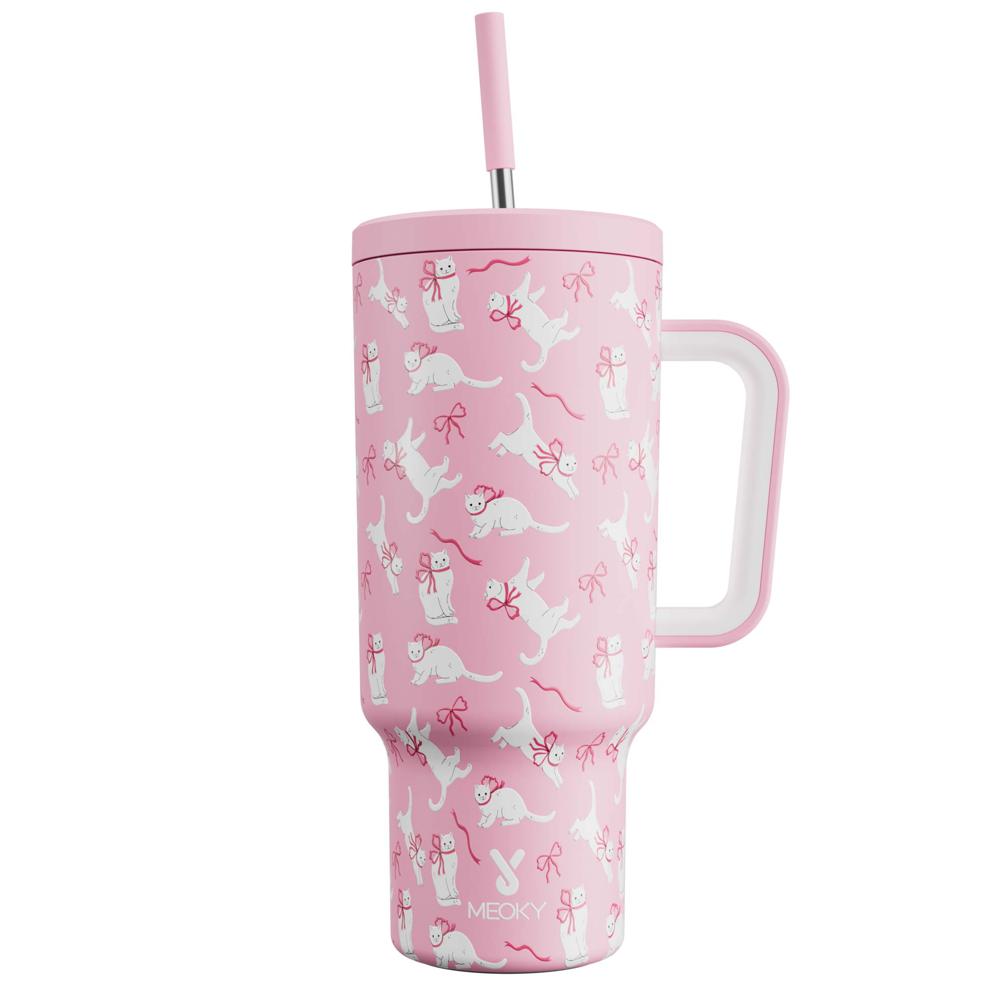 40oz Tumbler With Straw Bow Tie