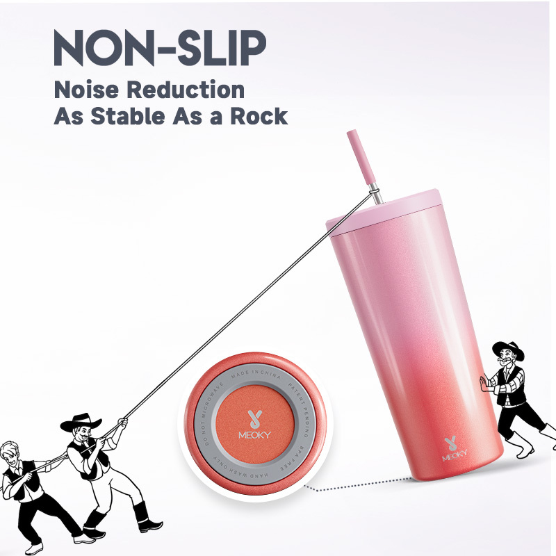 24oz cold cup straw gradient red pink