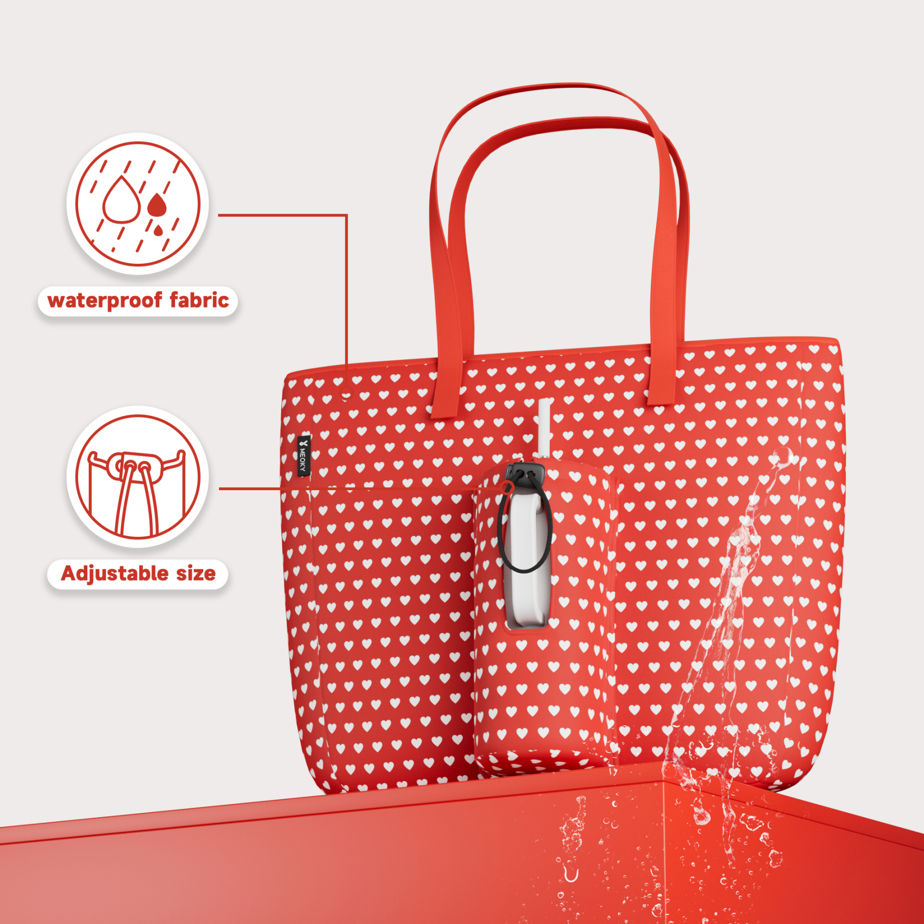 tote bag red heart