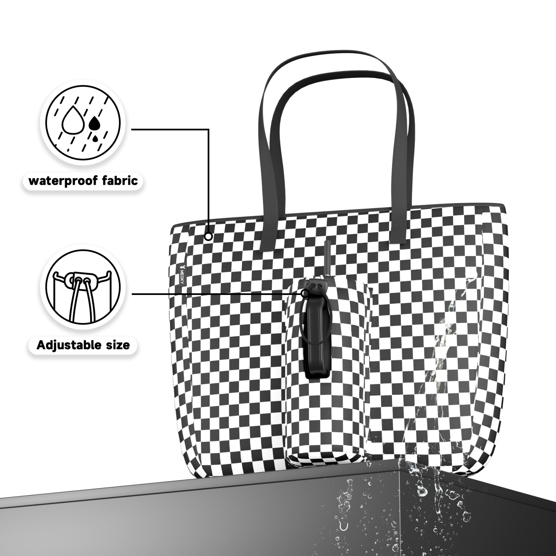 tote bag black squares