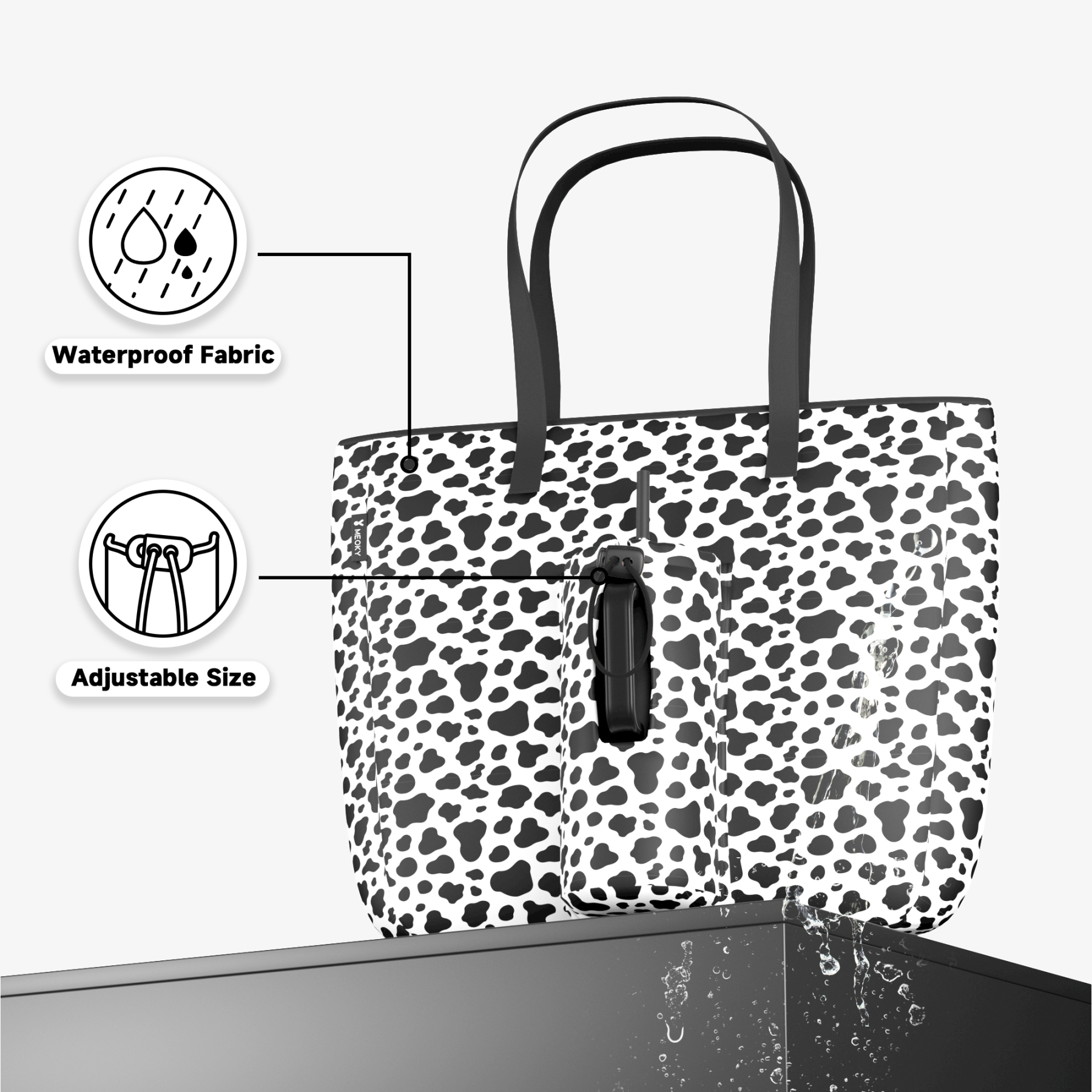 tote bag black dapple