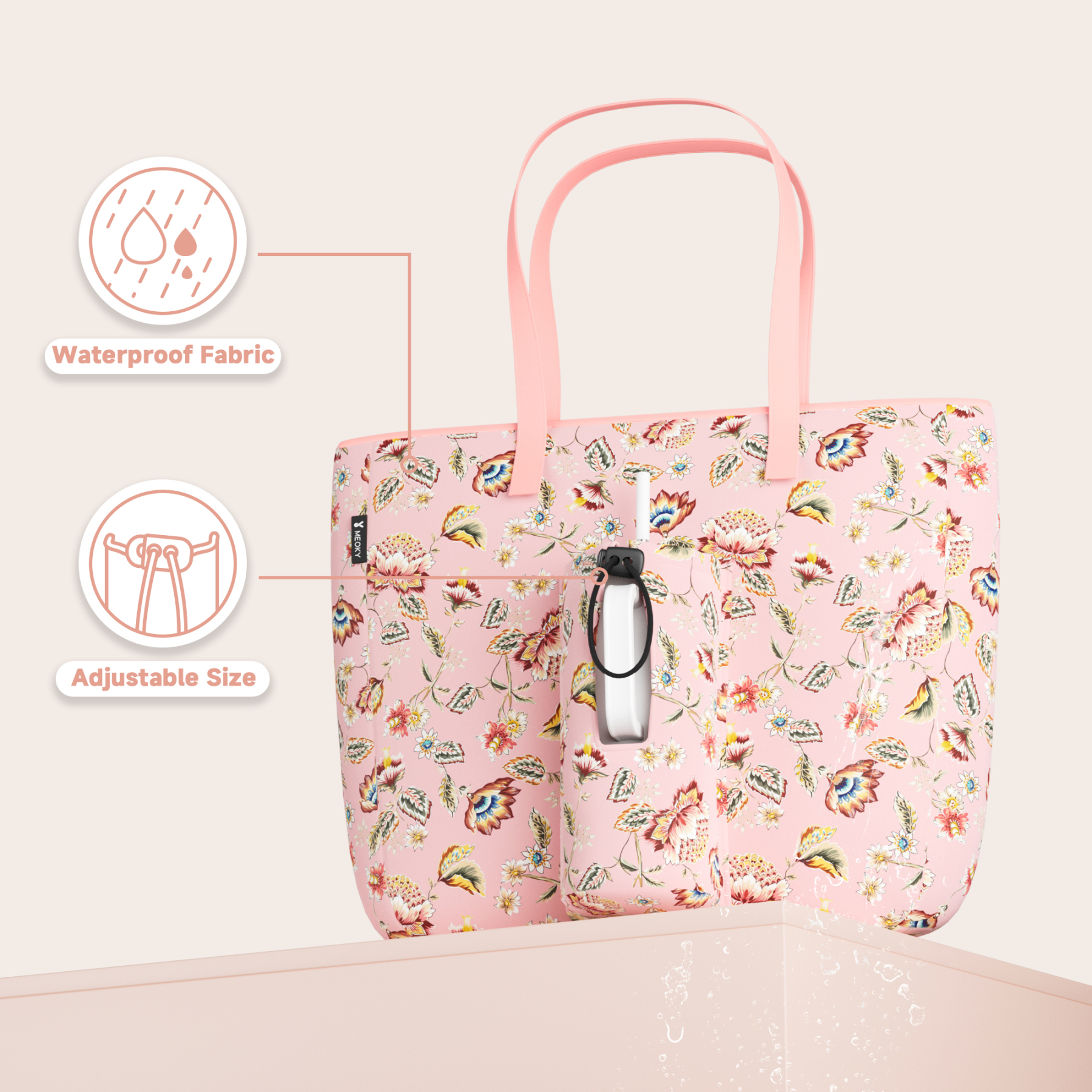 tote bag rosette pink