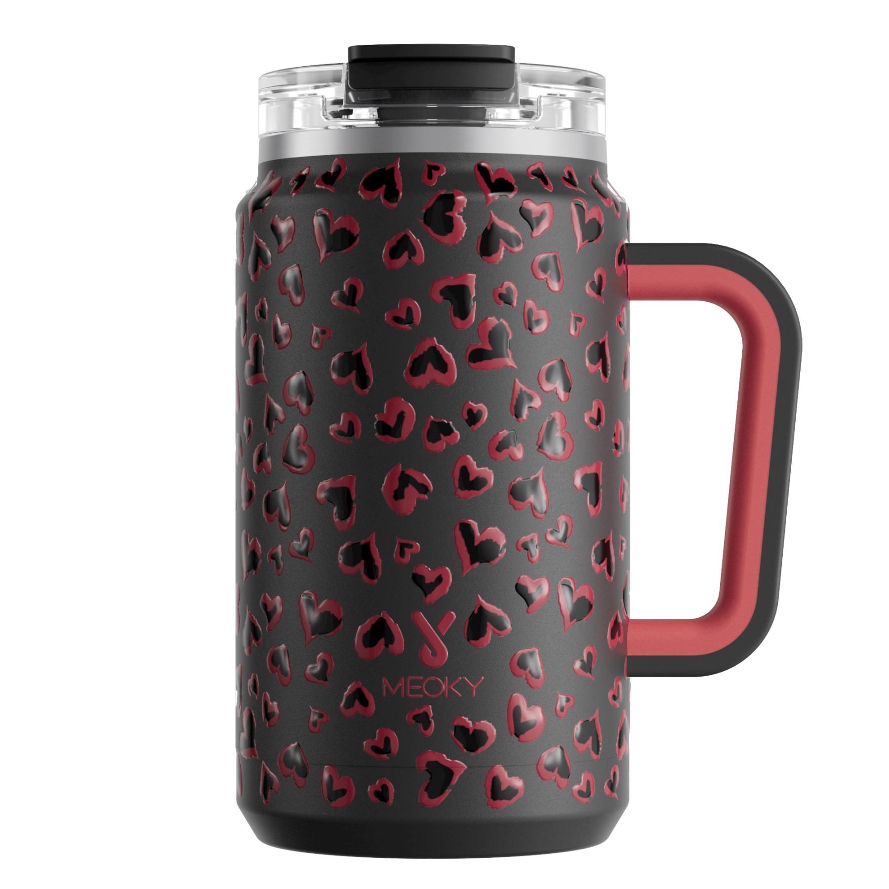 50oz water bottle 2 in 1 lid Valentine's Day Collection Black Heart