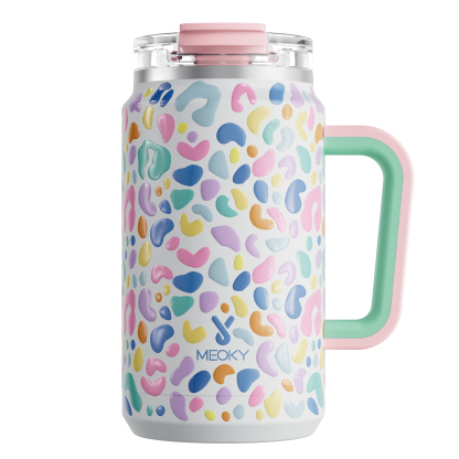 50oz water bottle 2 in 1 lid Animal print collection Color Leopard