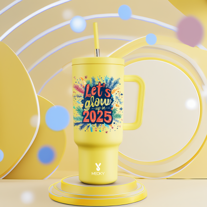 40oz Tumbler With Straw Customized - Happy 2025 New Year ！- Gifts for yourself, family, friends, lovers!