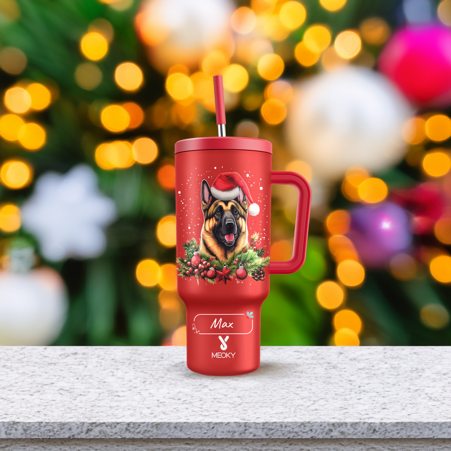 Spend Christmas With Your Funny Dog! - Customized 40oz Tumbler With Straw - Merry Christmas!