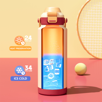 14oz Insulated Water Bottle Red-White