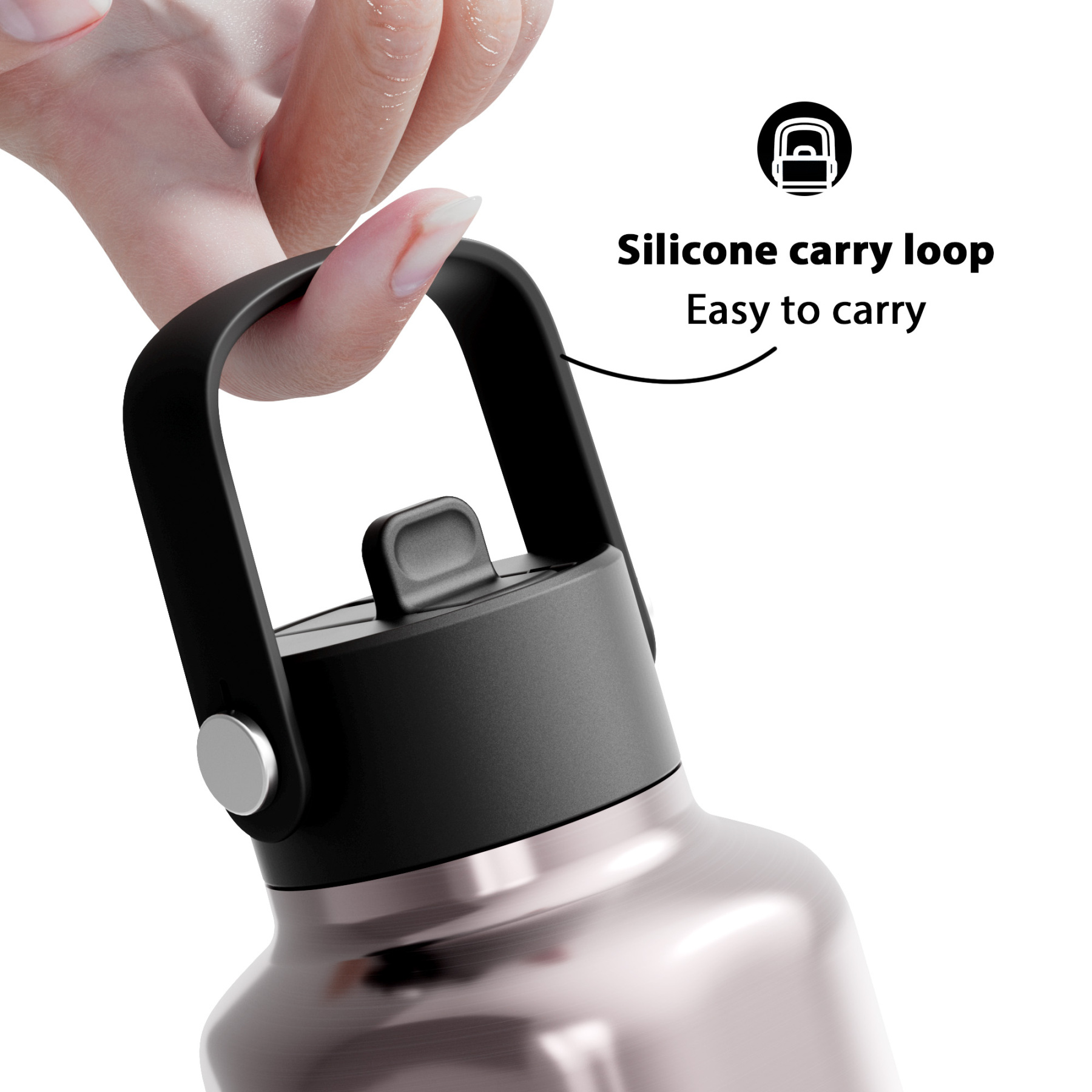 24oz hexagonal water bottle gradient pink silver