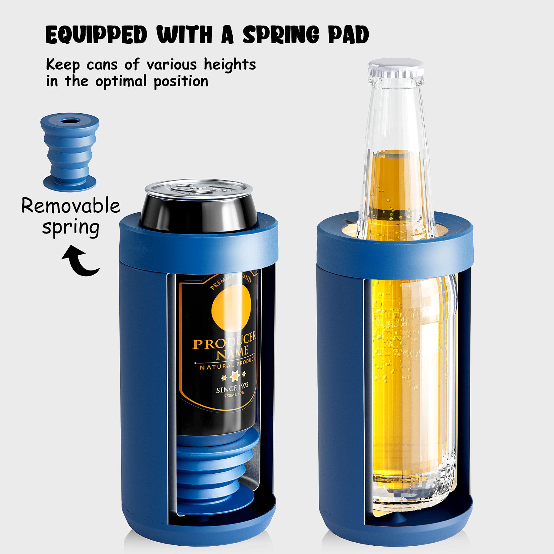 17 oz can cooler ocean blue