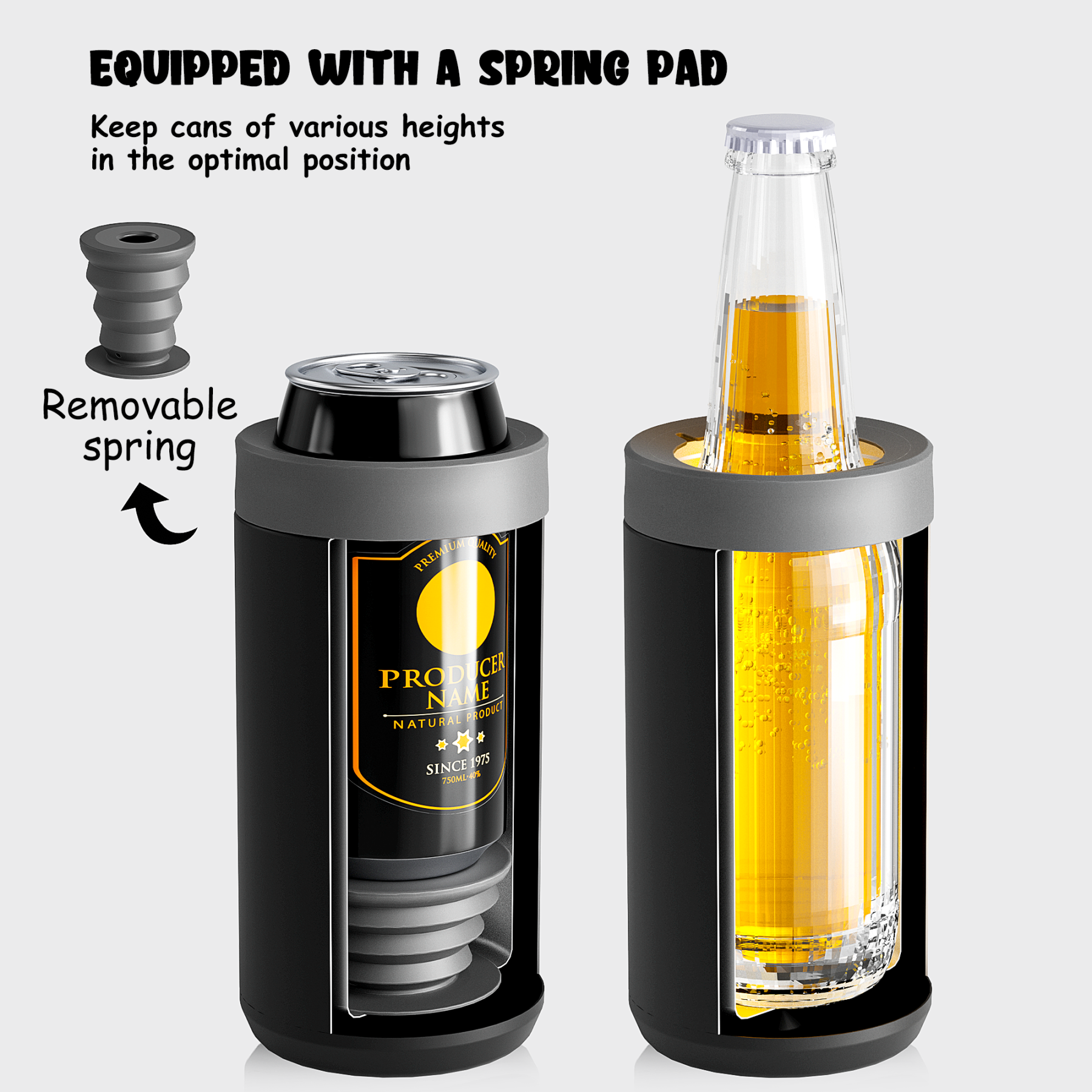 17 oz can cooler graphite black