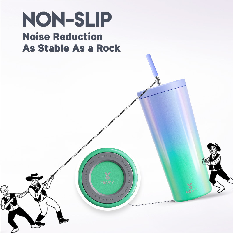 24oz cold cup straw gradient green purple