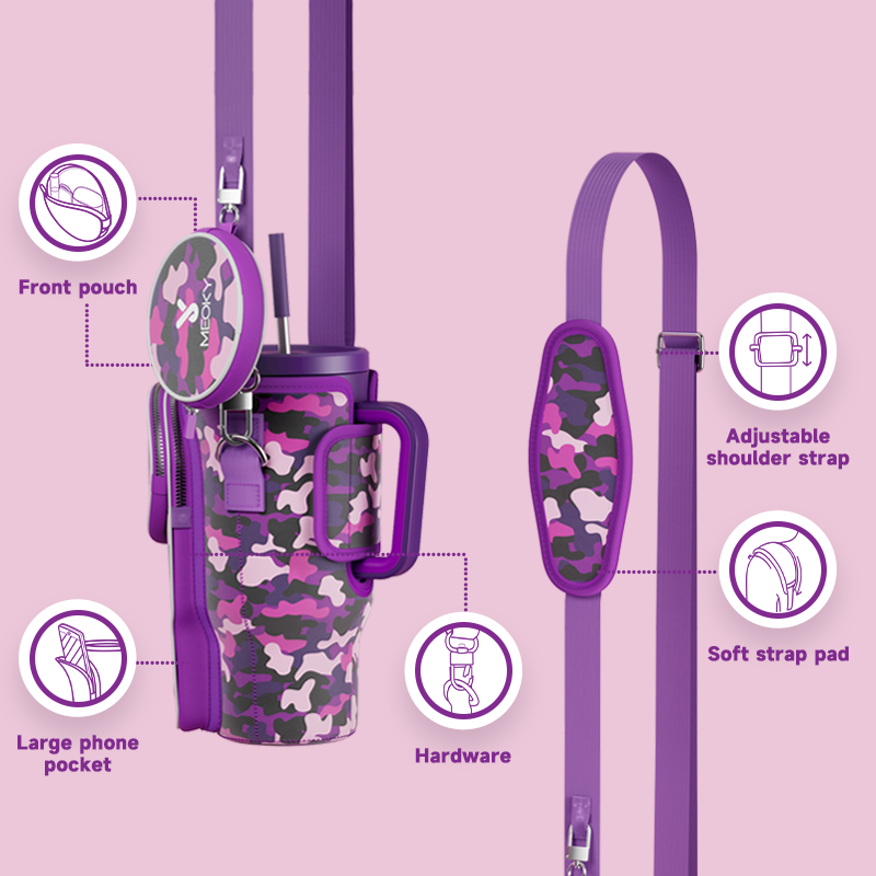 tumbler cup bag purple camouflage