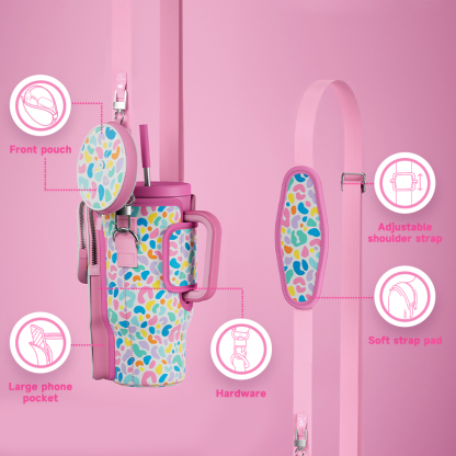 tumbler cup bag color leopard