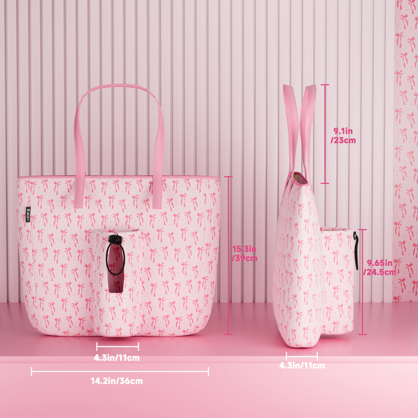 tote bag pink bow