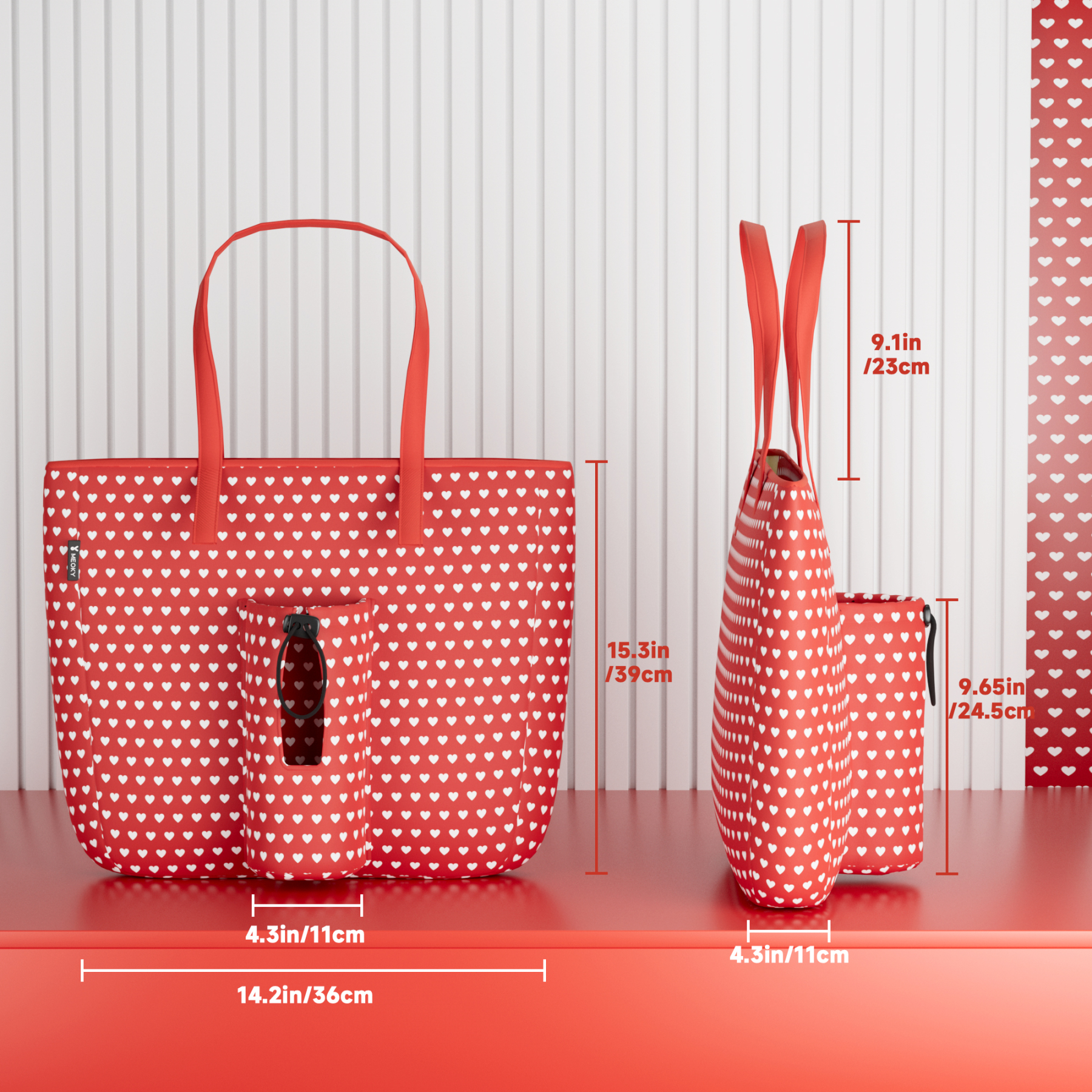 tote bag red heart