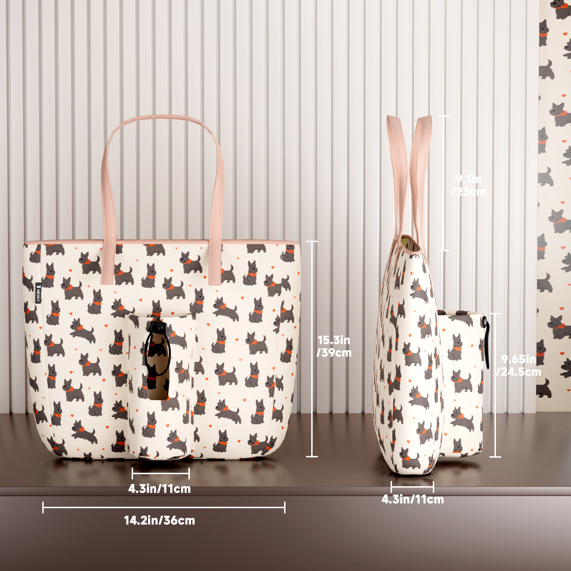 tote bag white puppy