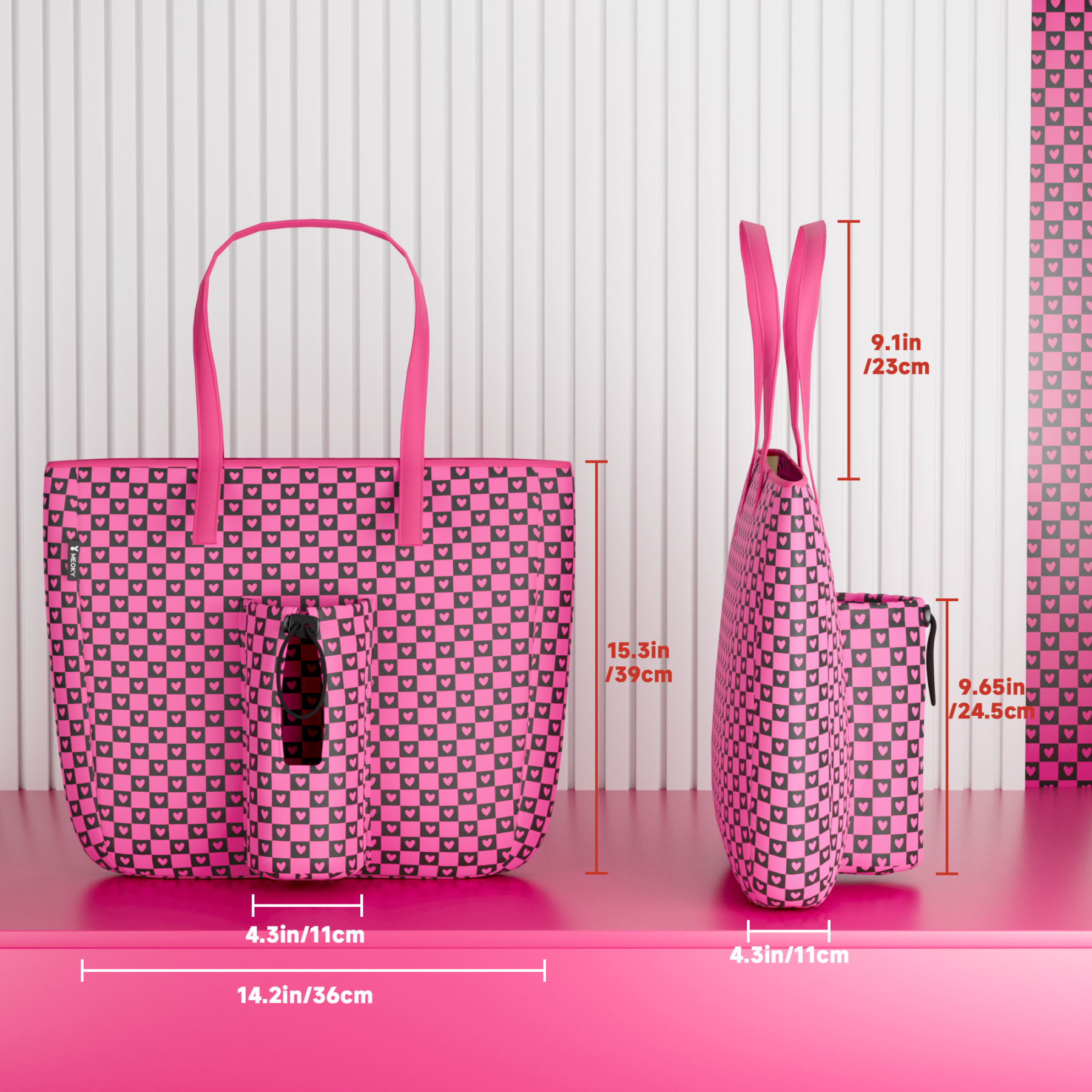 tote bag love grid