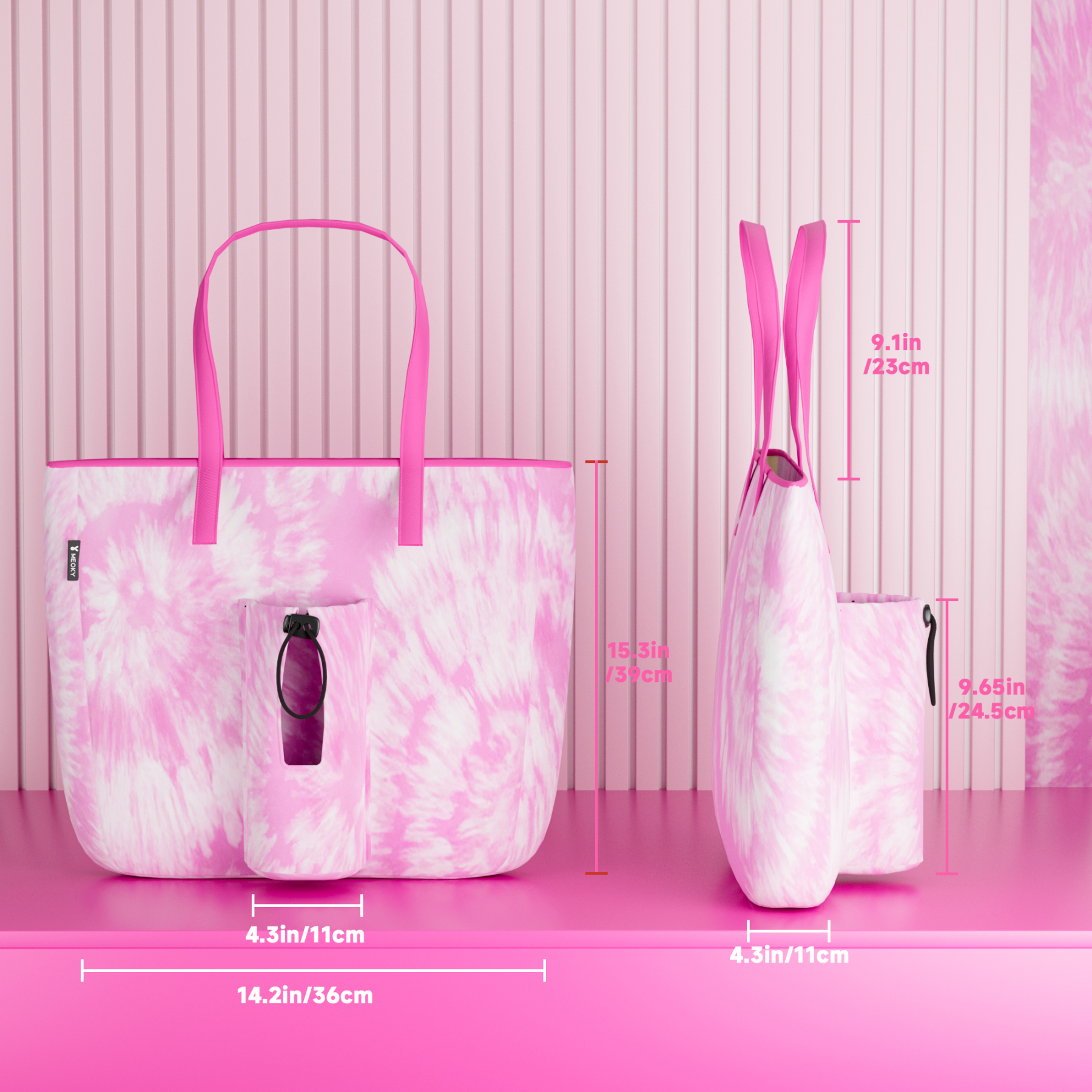 tote bag pink swirl