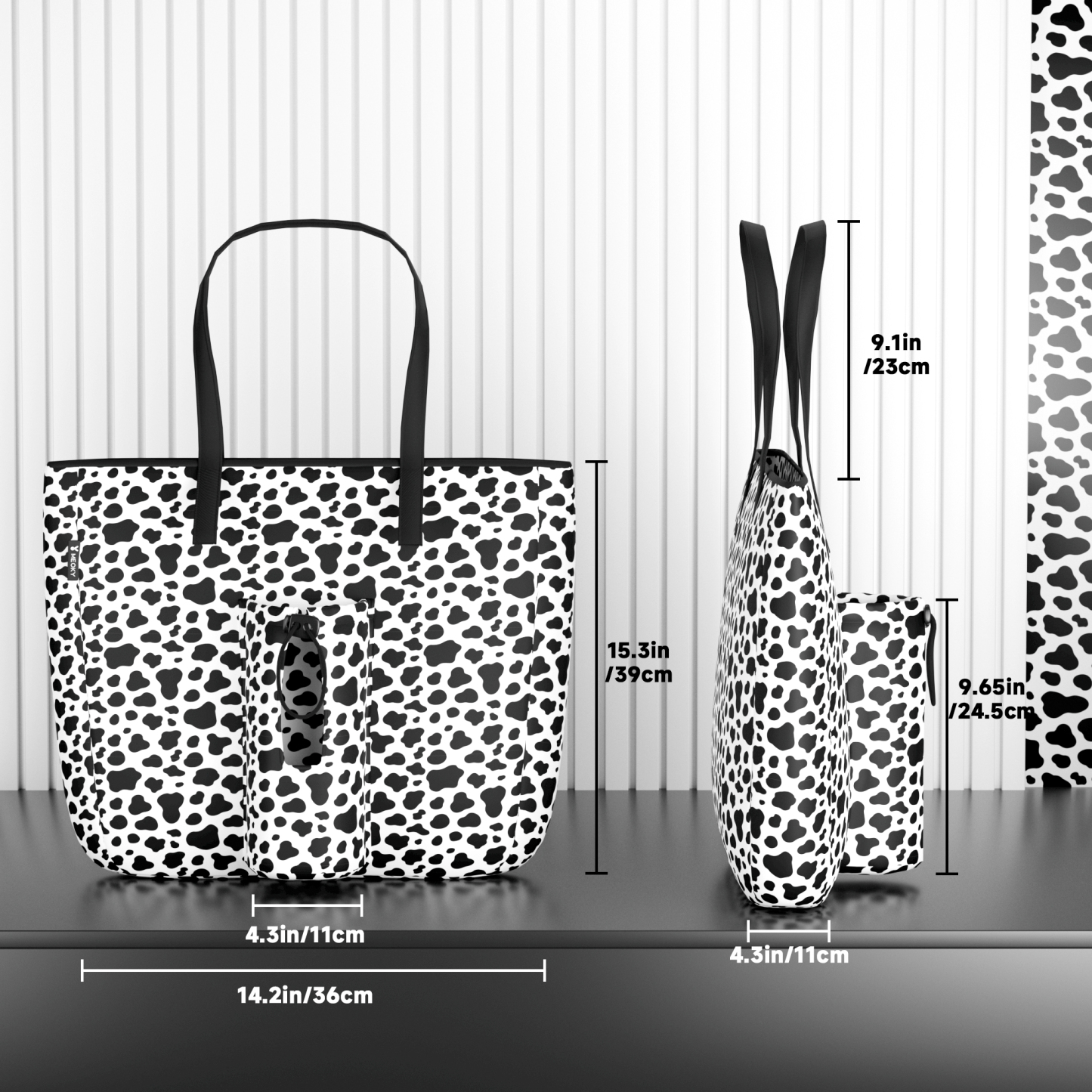 tote bag black dapple