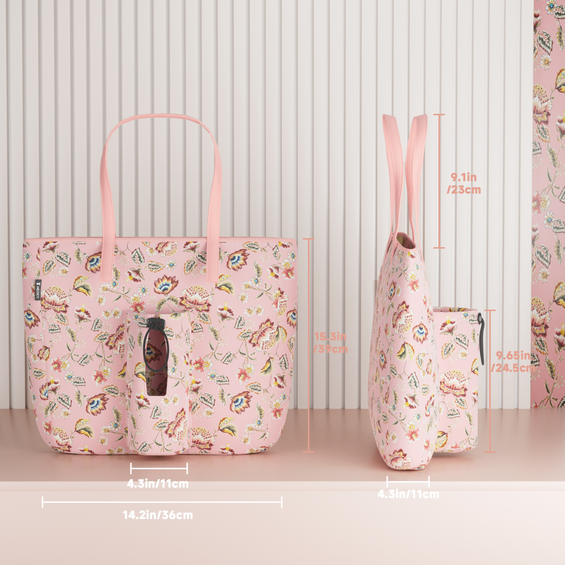 tote bag rosette pink