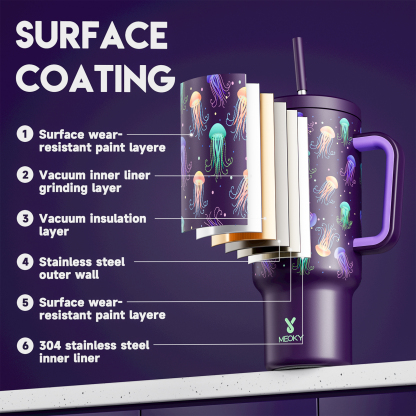 40oz Tumbler With Straw Glow Medusas