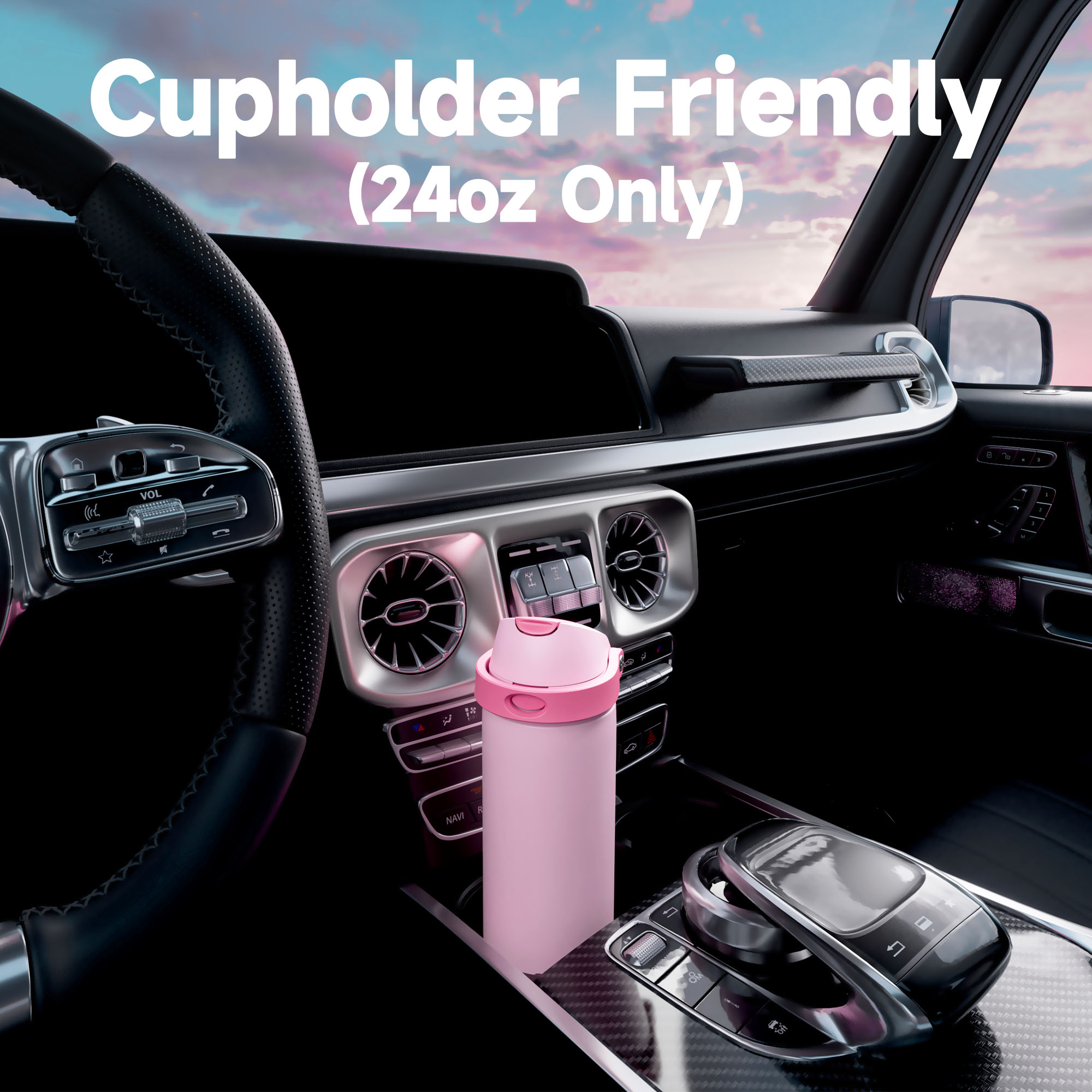 24oz Dual Spout Bounce Water Bottle-Ruby