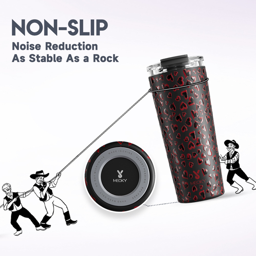 24oz cold cup 2 in 1 lid valentine black love