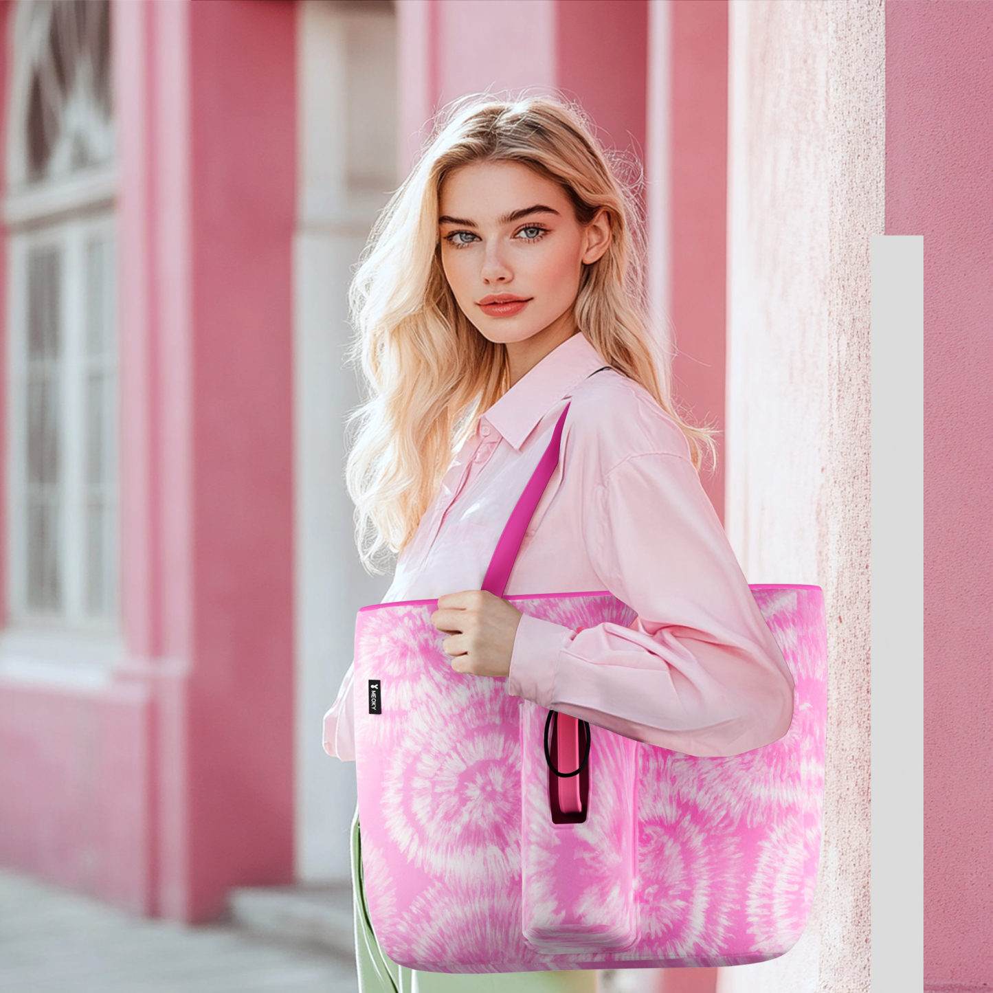 tote bag pink swirl