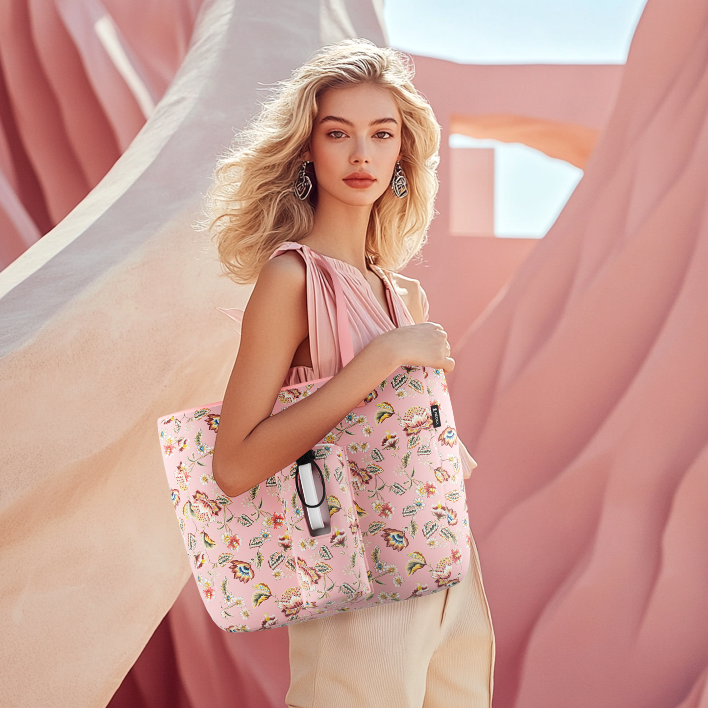 tote bag rosette pink