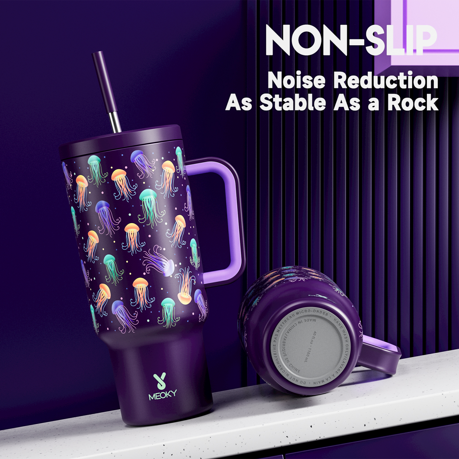 40oz Tumbler With Straw Glow Medusas