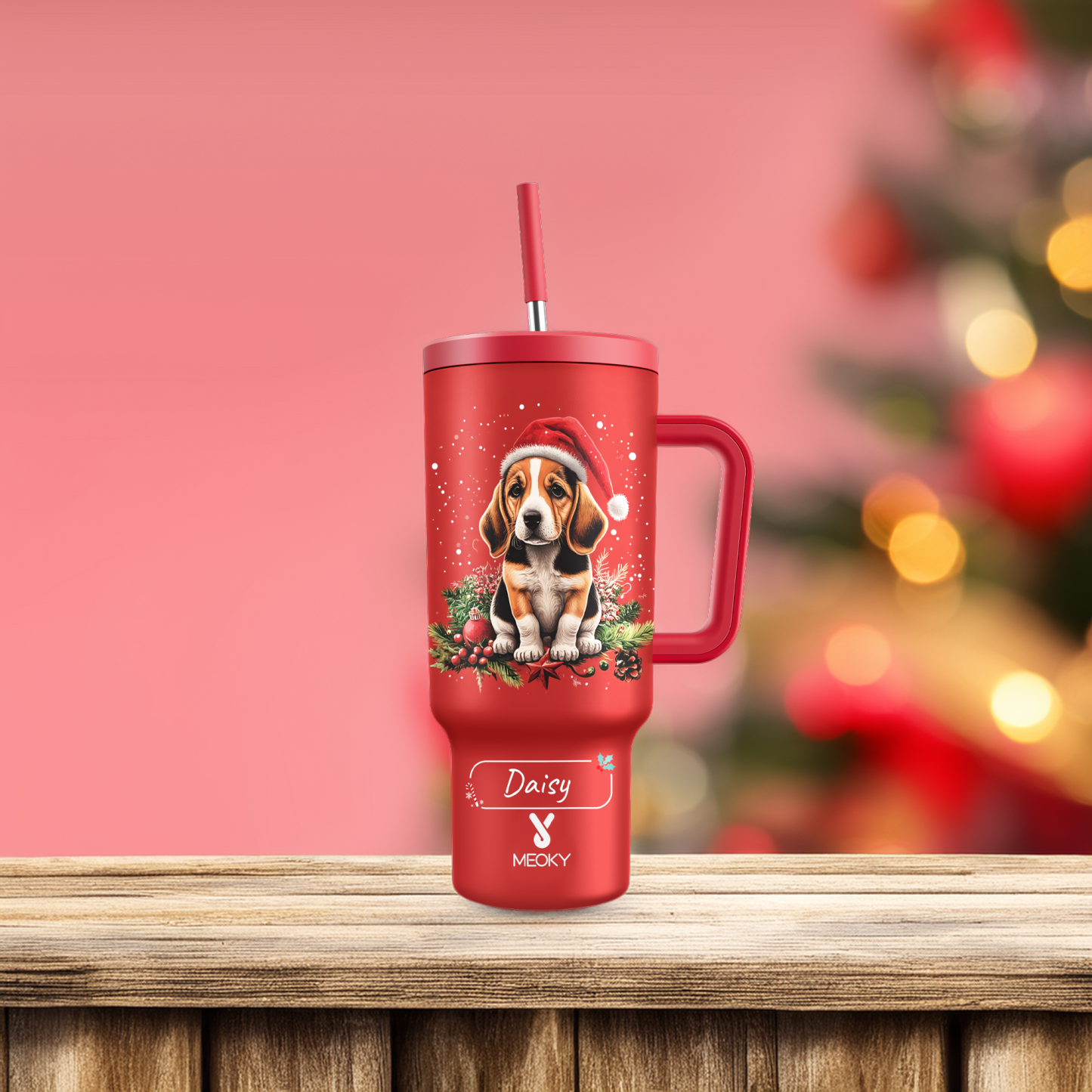 Spend Christmas With Your Funny Dog! - Customized 40oz Tumbler With Straw - Merry Christmas!