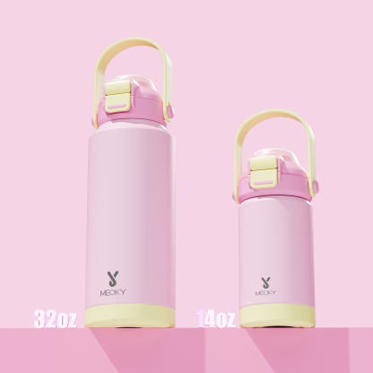 14oz Insulated Water Bottle Yellow-Pink